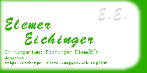 elemer eichinger business card